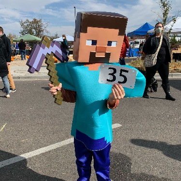 Minecraft costume in diamond armor